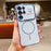 For Samsung Galaxy S24 Ultra Magnetic Case Electroplating Wave Edge TPU Phone Cover Heart Pattern - Blue - 1