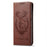 For iPhone 17e / 16e Stand Case Lucky Deer Imprinted Magnetic Closure Leather Wallet Phone Cover - Brown - 5