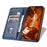 For Samsung Galaxy S24 FE Stand Case Lucky Deer Imprinted Magnetic Closure Leather Wallet Phone Cover - Blue - 2