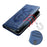 For Samsung Galaxy S24 FE Stand Case Lucky Deer Imprinted Magnetic Closure Leather Wallet Phone Cover - Blue - 4