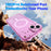 For iPhone 15 Magnetic Case Wave Edge Glitter TPU Phone Back Cover - Clear Pink - 3