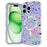 For iPhone 16 Pro Max Magnetic Case Wave Edge Glitter TPU Phone Back Cover - Laser Star - 1