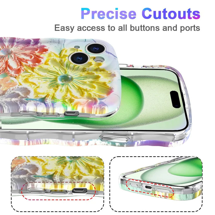 For iPhone 15 Magnetic Case Wave Edge Glitter TPU Phone Back Cover - GWL10223 - 6