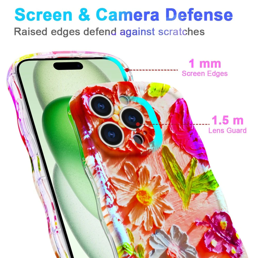 For iPhone 15 Pro Magnetic Case Wave Edge Glitter TPU Phone Back Cover - GWL10224 - 5