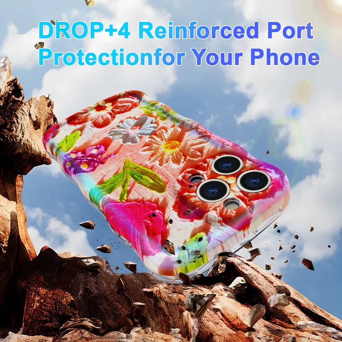 For iPhone 15 Pro Max Magnetic Case Wave Edge Glitter TPU Phone Back Cover - GWL10224 - 3