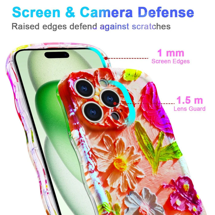 For iPhone 15 Pro Max Magnetic Case Wave Edge Glitter TPU Phone Back Cover - GWL10224 - 5