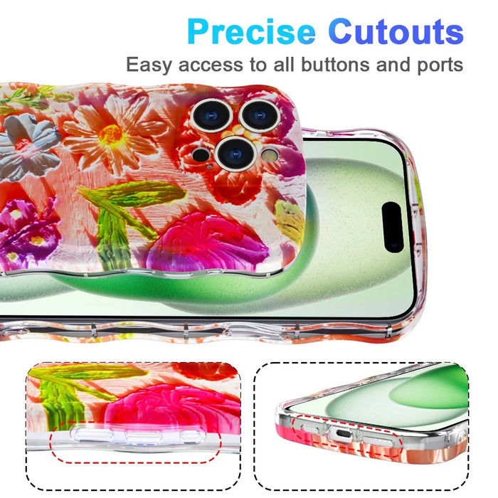 For iPhone 15 Pro Max Magnetic Case Wave Edge Glitter TPU Phone Back Cover - GWL10224 - 6