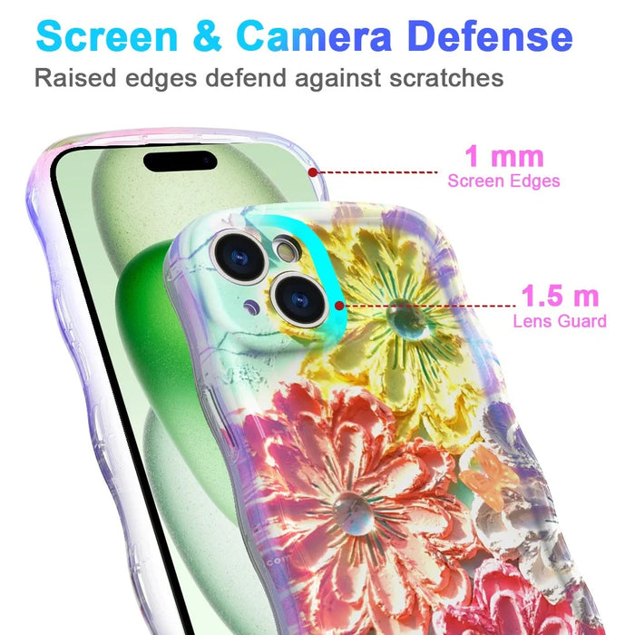 For iPhone 15 Plus Magnetic Case Wave Edge Glitter TPU Phone Back Cover - GWL10223 - 5