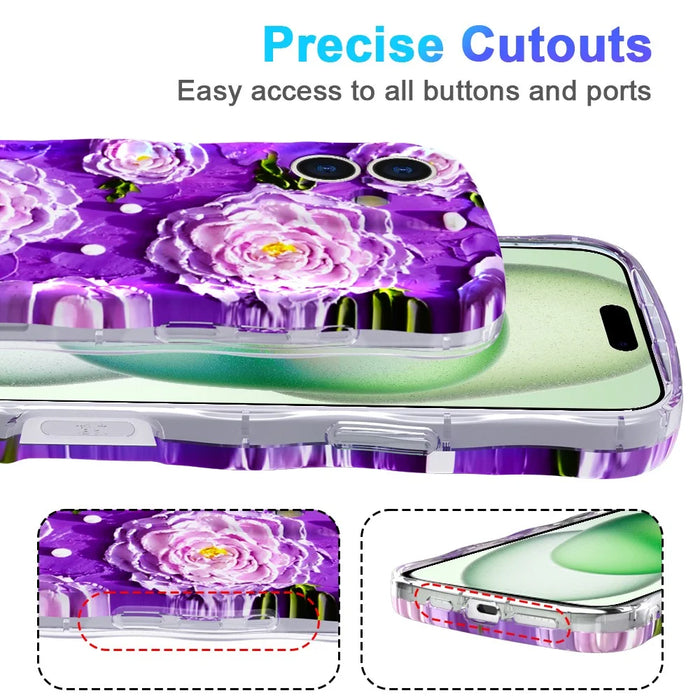 For iPhone 16 Plus Magnetic Case Wave Edge Glitter TPU Phone Back Cover - GWL10222 - 6