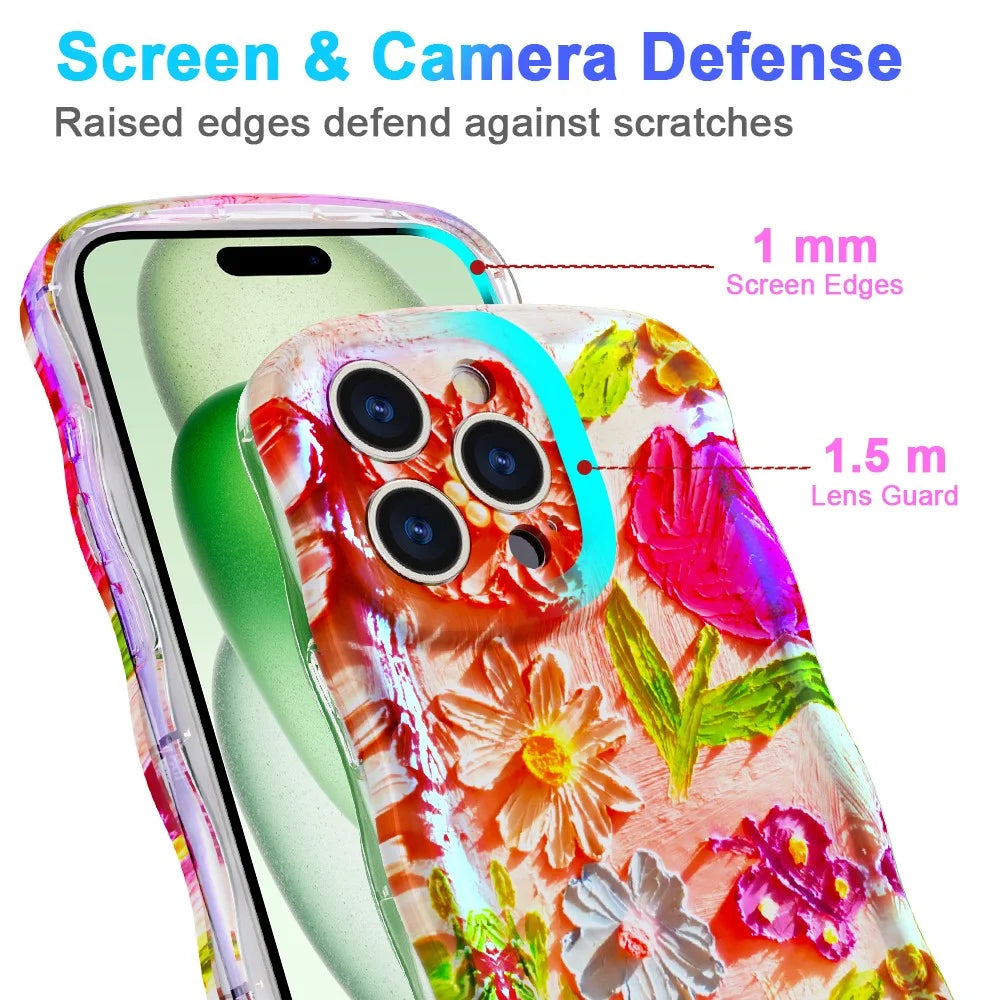 For iPhone 16 Pro Magnetic Case Wave Edge Glitter TPU Phone Back Cover - GWL10224 - 5