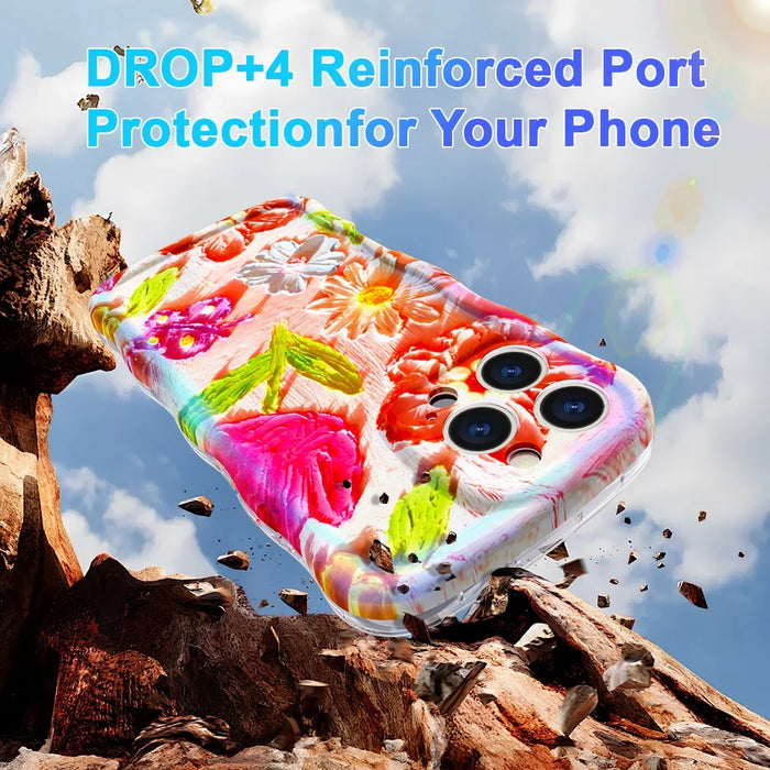 For iPhone 16 Pro Max Magnetic Case Wave Edge Glitter TPU Phone Back Cover - GWL10224 - 3