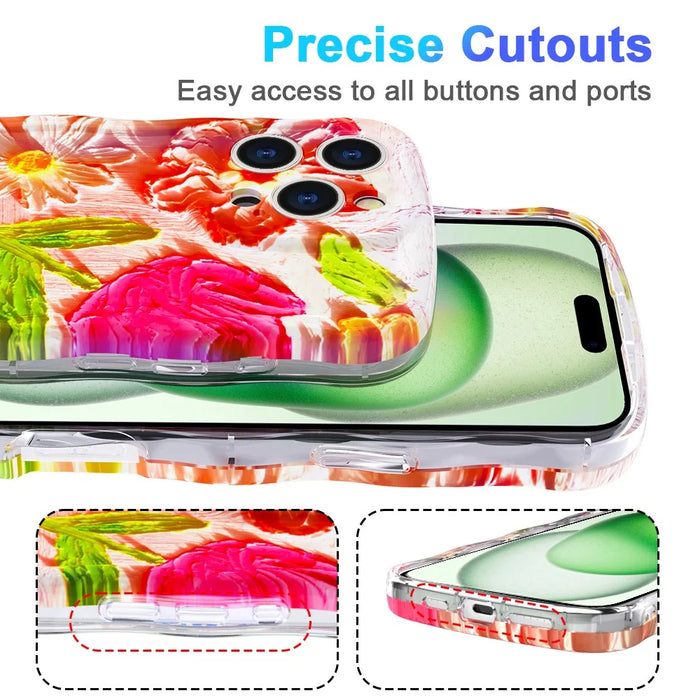 For iPhone 16 Pro Max Magnetic Case Wave Edge Glitter TPU Phone Back Cover - GWL10224 - 6