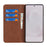 For Samsung Galaxy S25 Edge Case PU Leather Calf Textured Magnetic Closing Smart Phone Cover - Dark Brown - 2