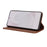For Samsung Galaxy S25 Edge Case PU Leather Calf Textured Magnetic Closing Smart Phone Cover - Dark Brown - 3