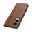 For Samsung Galaxy S25 Edge Case PU Leather Calf Textured Magnetic Closing Smart Phone Cover - Dark Brown - 7