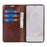 For Samsung Galaxy S25 Edge Case Crazy Horse Texture Split Leather Wallet Phone Cover - Dark Brown - 2