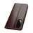 For Samsung Galaxy S25 Edge Case Crazy Horse Texture Split Leather Wallet Phone Cover - Dark Brown - 7