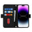For iPhone 15 Pro Max Stand Case Cross Texture PU Leather Wallet Phone Cover with Shoulder Strap / Makeup Mirror - Black - 3