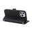 For iPhone 15 Pro Max Stand Case Cross Texture PU Leather Wallet Phone Cover with Shoulder Strap / Makeup Mirror - Black - 5