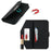 For iPhone 15 Pro Max Stand Case Cross Texture PU Leather Wallet Phone Cover with Shoulder Strap / Makeup Mirror - Black - 6
