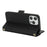 For iPhone 16 Pro Stand Case Cross Texture PU Leather Wallet Phone Cover with Shoulder Strap / Makeup Mirror - Black - 4