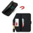 For iPhone 16 Pro Stand Case Cross Texture PU Leather Wallet Phone Cover with Shoulder Strap / Makeup Mirror - Black - 6
