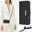 For iPhone 16 Pro Stand Case Cross Texture PU Leather Wallet Phone Cover with Shoulder Strap / Makeup Mirror - Black - 7