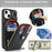 For iPhone 14 / 13 Case with Zipper Pouch / Ring Kickstand / Strap Litchi Texture PU + TPU Phone Cover - Black - 6