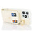 For iPhone 13 Pro Max / 12 Pro Max Case with Zipper Pouch / Ring Kickstand / Strap Litchi Texture PU + TPU Phone Cover - White - 3