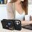 For iPhone 16 Case with Zipper Pouch / Ring Kickstand / Strap Litchi Texture PU + TPU Phone Cover - Black - 6