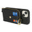 For iPhone 15 Case with Zipper Pouch / Ring Kickstand / Strap Litchi Texture PU + TPU Phone Cover - Black - 3