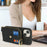 For iPhone 15 Case with Zipper Pouch / Ring Kickstand / Strap Litchi Texture PU + TPU Phone Cover - Black - 7