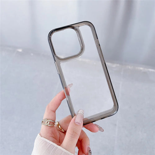 For iPhone 15 Pro Cell Phone Case TPU+PC 2.0mm Anti-Scratch Cover - Grey - 1