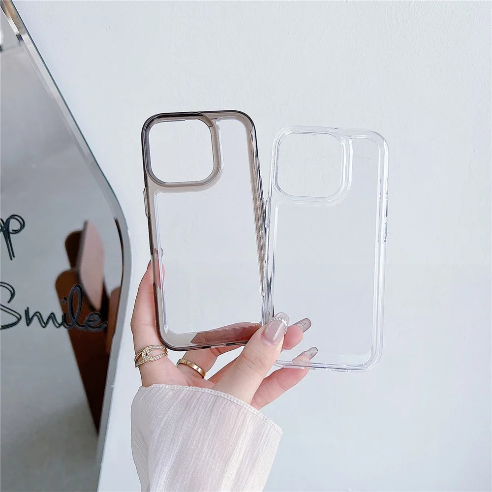 For iPhone 15 Pro Max Cell Phone Case TPU+PC 2.0mm Anti-Scratch Cover - Grey - 4