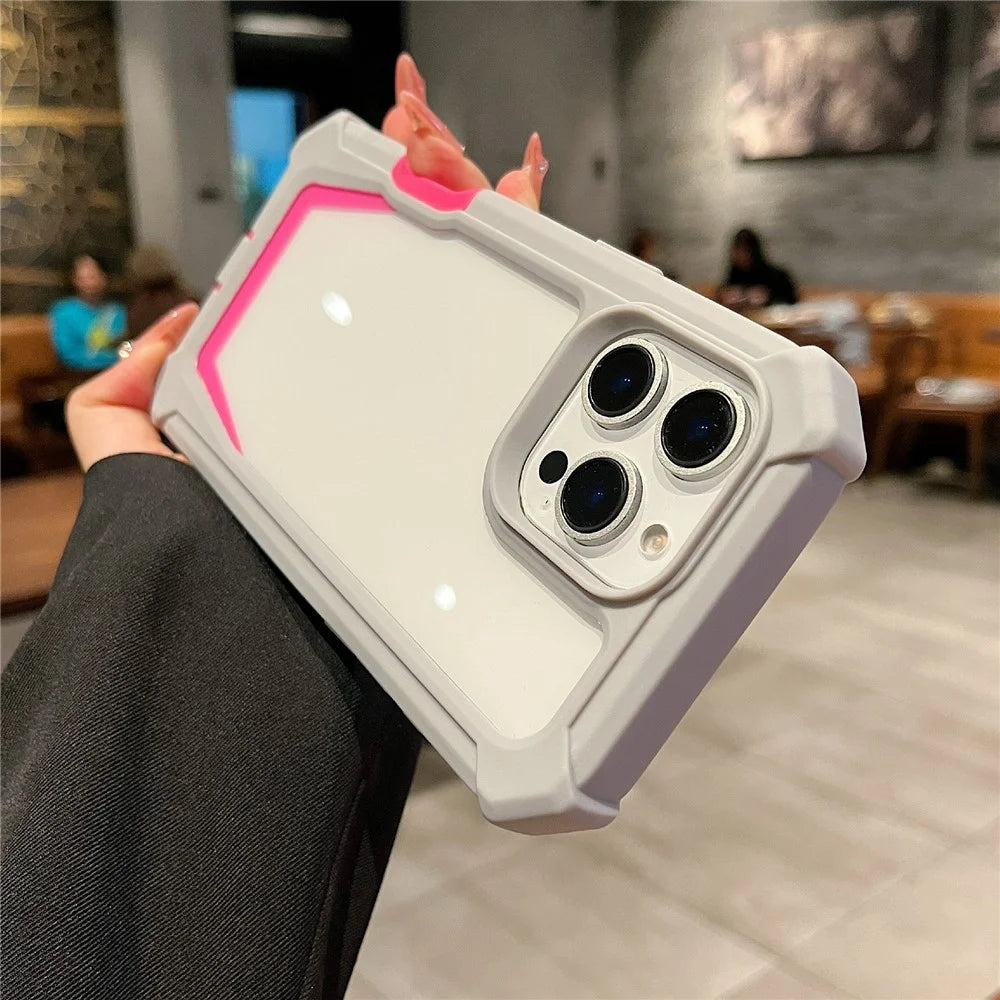 For iPhone 16 Pro Case Detachable 2 in 1 TPU + PC Shockproof Phone Back Cover - Grey  /  Rose - 7
