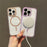 For iPhone 16 Pro Max Magnetic Case TPU + PC Clear Phone Back Cover - Purple - 3