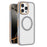 For iPhone 16 Pro Max Magnetic Case Shockproof TPU + PC Clear Back Phone Cover - Grey - 1