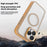 For iPhone 16 Pro Max Magnetic Case Shockproof TPU + PC Clear Back Phone Cover - Grey - 2