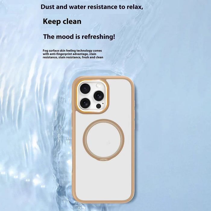 For iPhone 16 Pro Max Magnetic Case Shockproof TPU + PC Clear Back Phone Cover - Grey - 5