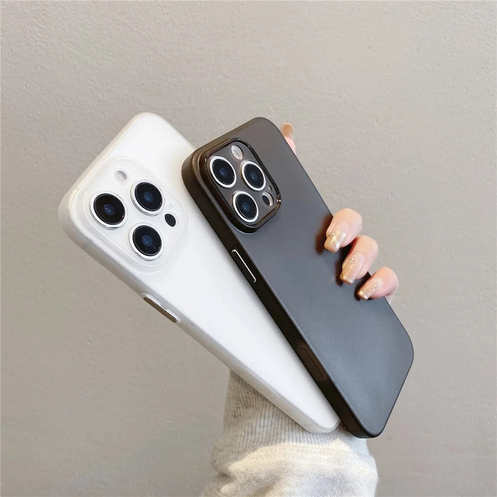 For iPhone 16 Pro Case Slim Soft TPU Phone Back Cover with Metal Buttons - Grey - 3