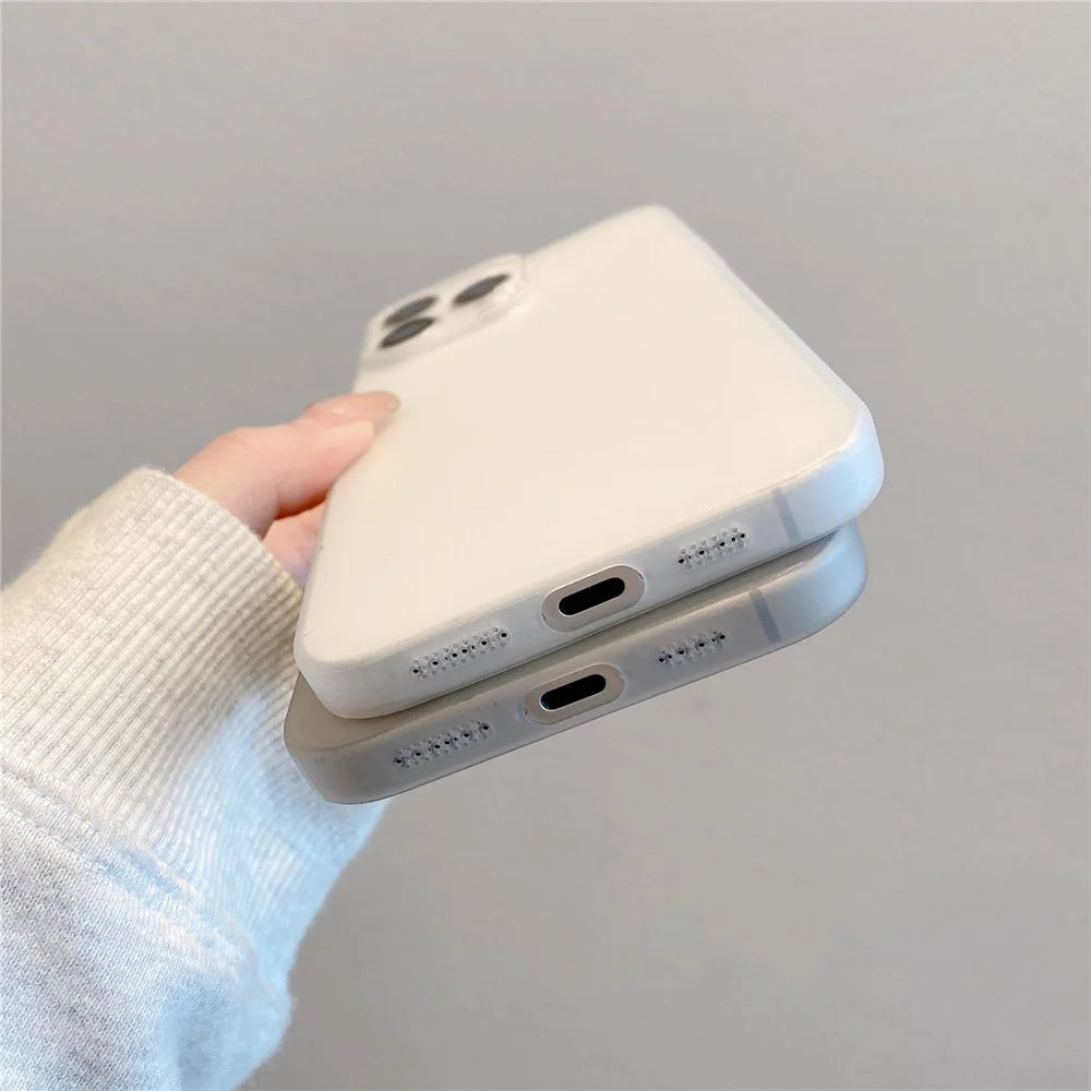 For iPhone 16 Pro Case Slim Soft TPU Phone Back Cover with Metal Buttons - Grey - 6