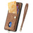 For Realme 14 Pro 5G Case with Card Holder Kickstand Leather Phone Back Cover - Brown - 4