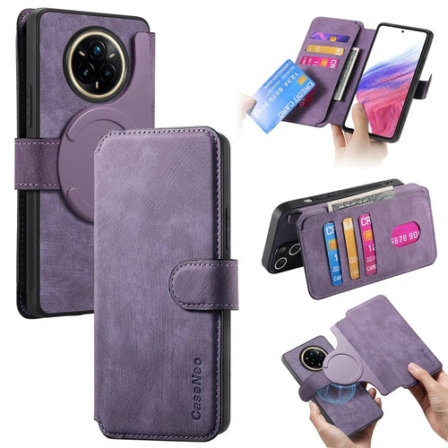 CASENEO For Realme 14 Pro 5G Magnetic Case  Detachable Leather Phone Wallet Cover - Purple - 1