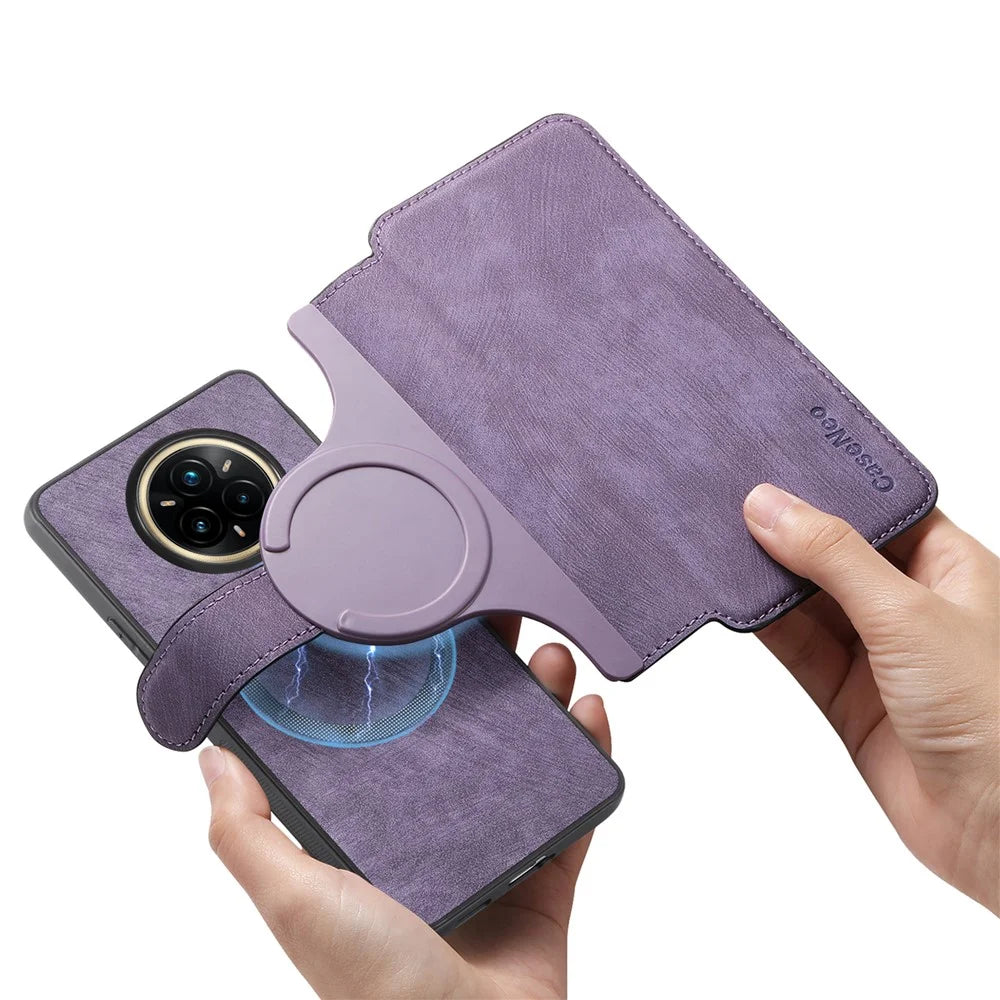 CASENEO For Realme 14 Pro+ 5G Magnetic Case  Detachable Leather Phone Wallet Cover - Purple - 5