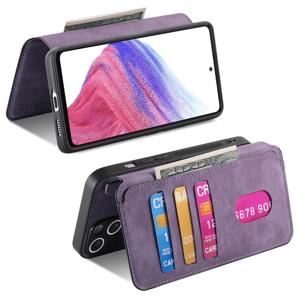 CASENEO For Realme 14 Pro+ 5G Magnetic Case  Detachable Leather Phone Wallet Cover - Purple - 7