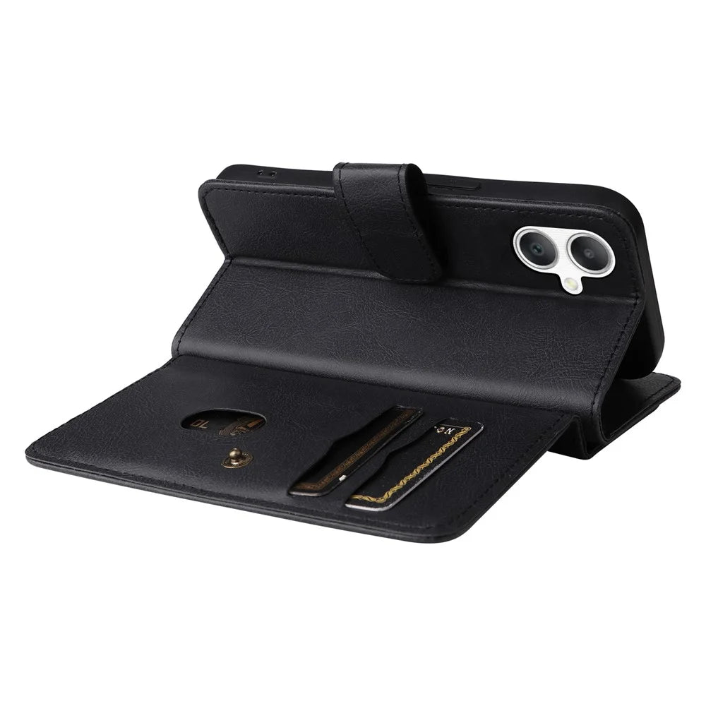 For Samsung Galaxy A08 5G / A08 4G / A07 4G / A06 4G / A06 5G Leather Case with 10 Card Holder Phone Cover Stand - Black - 6
