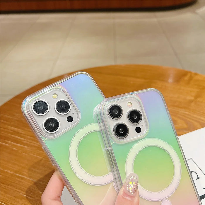 For iPhone 16 Pro Max Case Compatible with MagSafe Acrylic + TPU Gradient Phone Cover - 6
