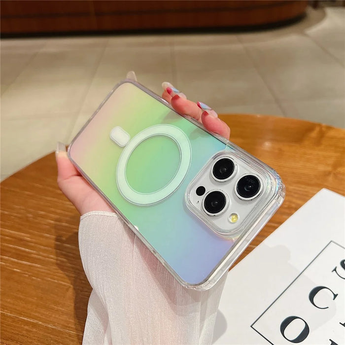 For iPhone 14 Pro Max Case Compatible with MagSafe Acrylic + TPU Gradient Phone Cover - 4
