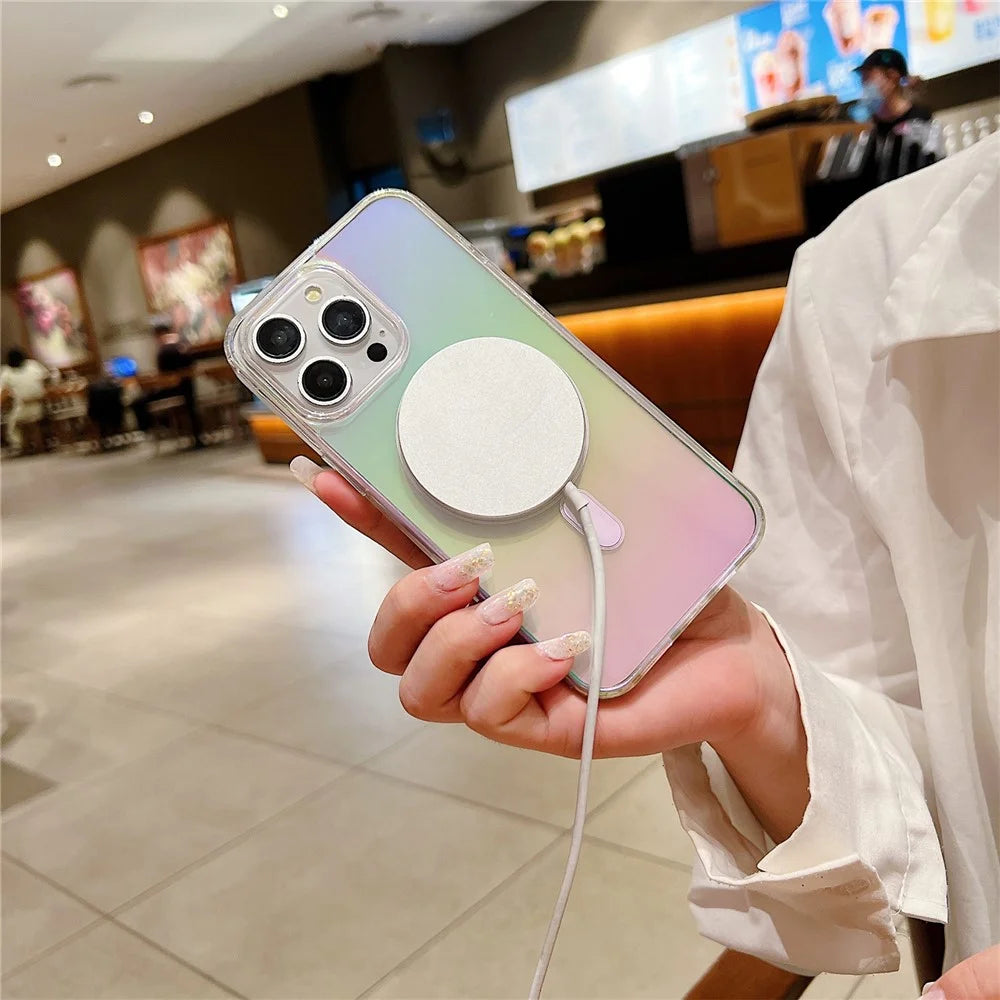For iPhone 14 Pro Case Compatible with MagSafe Acrylic + TPU Gradient Phone Cover - 2