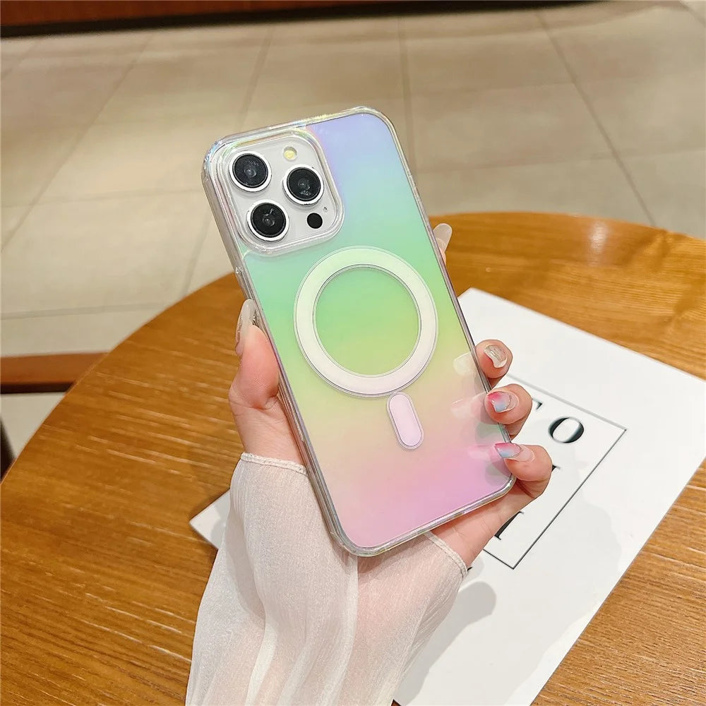 For iPhone 14 Pro Case Compatible with MagSafe Acrylic + TPU Gradient Phone Cover - 3